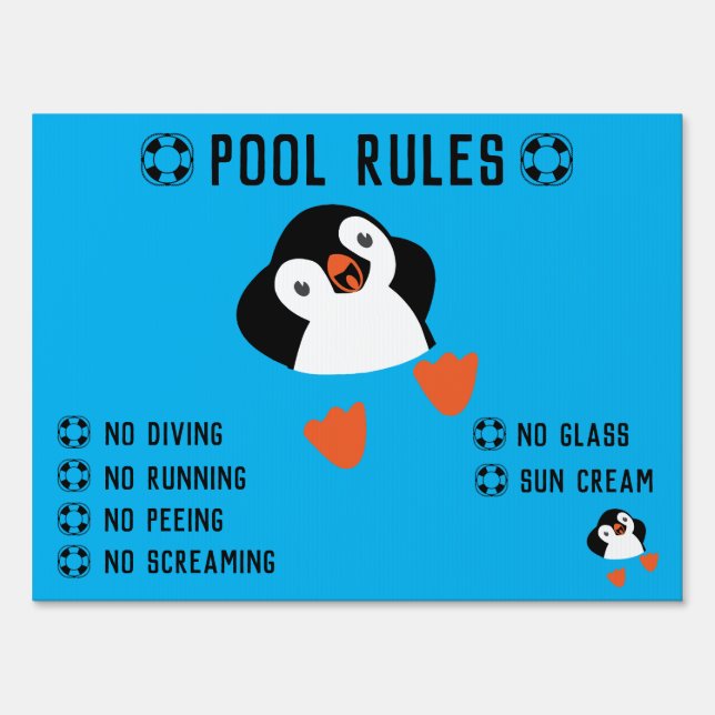 Swimming Pool Rules Sign (Front)