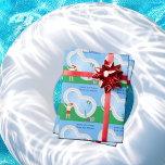 Swimming Pool Santa Claus Funny Custom Christmas Wrapping Paper<br><div class="desc">This fun Christmas in July wrapping paper makes a perfect sunny party gift wrap for a pool gathering. Make it a fun north pole themed extravaganza with Santa Claus in his swimming trunks next to a cool swimming pool and diving board. Jolly Saint Nick is drawn in a red bathing...</div>