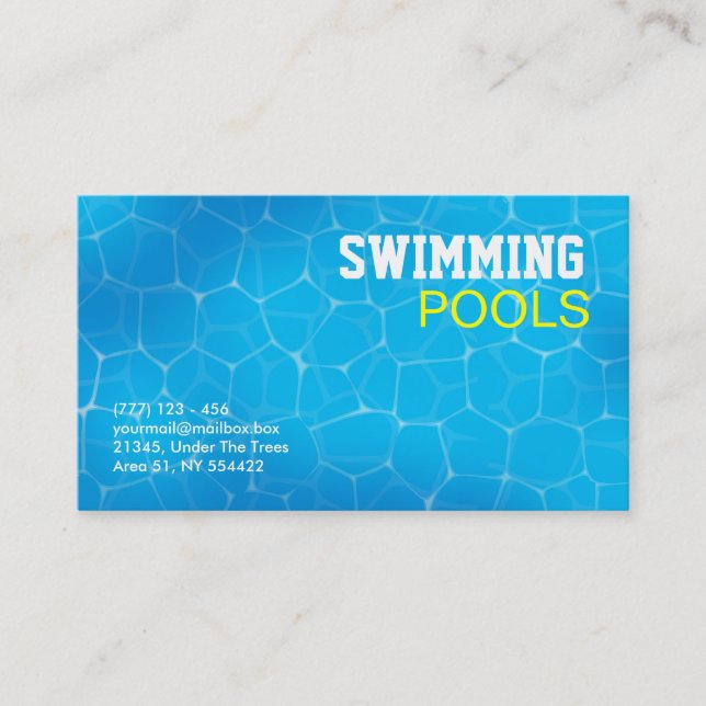 swimming pool seller business cards (Front)
