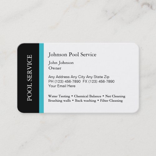 Swimming Pool Service Business Card