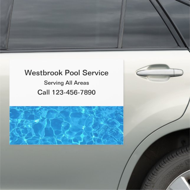 Swimming Pool Service Car Advertising Magnets (In Situ)