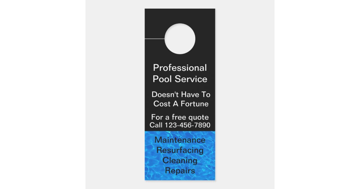 Swimming Pool Service Pool Water Design Door Hanger Zazzle Com