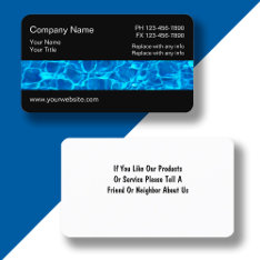 Swimming Pool Services Business Card at Zazzle