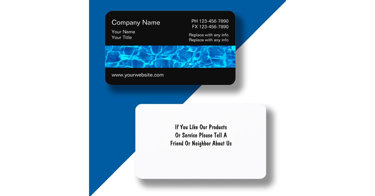 Swimming Pool Services Business Card Zazzle