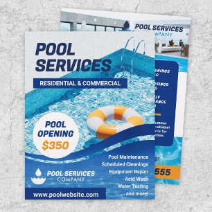 Swimming Pool Services Company Flyer Template