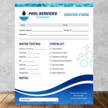 Swimming Pool Services | Maintenance Service Form