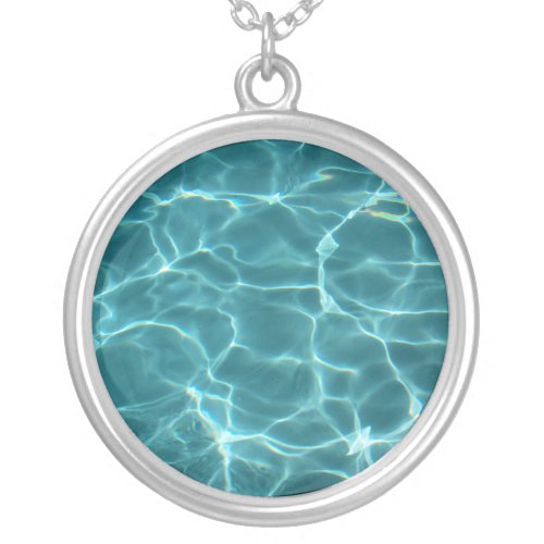 Swimming Pool Silver Plated Necklace
