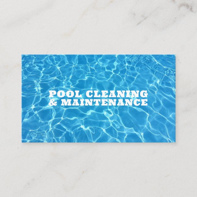 Swimming Pool & Spa Cleaning Maintenance Service Business Card (Front)