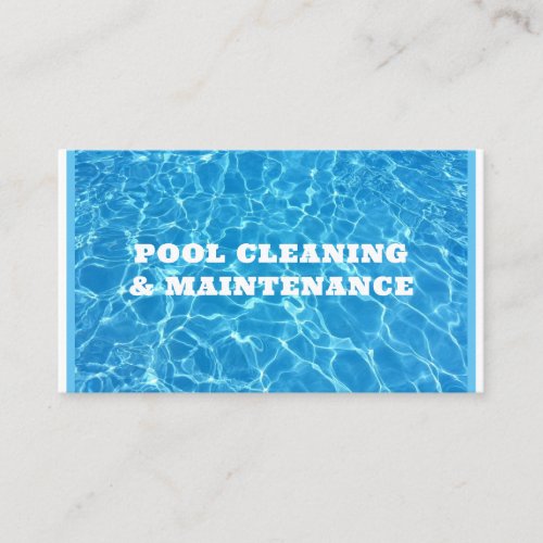 Swimming Pool  Spa Cleaning Maintenance Service Business Card