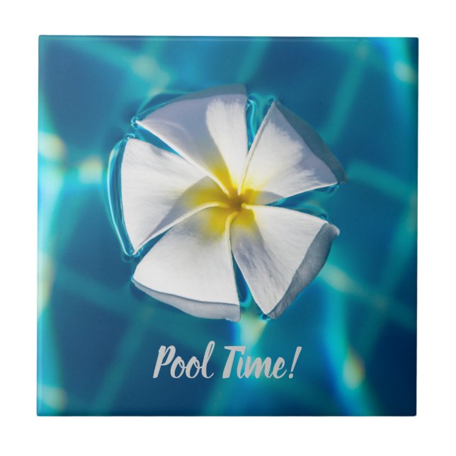 Swimming Pool Sparkling Water with Flower gift Ceramic Tile (Front)