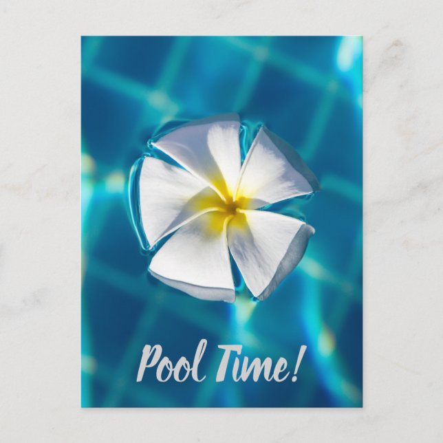 Swimming Pool Sparkling Water with Flower gift Holiday Postcard (Front)