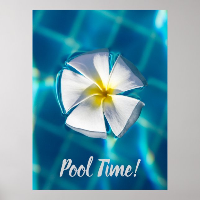 Swimming Pool Sparkling Water with Flower gift Poster (Front)