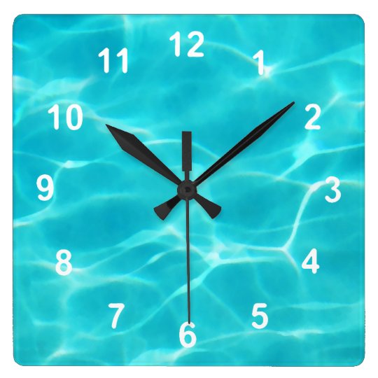 Swimming Pool. Square Wall Clock