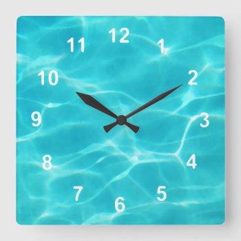 Swimming Pool. Square Wall Clock by Impactzone at Zazzle
