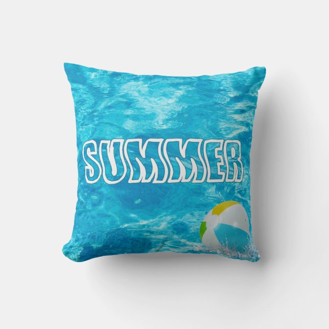 Swimming Pool Summer Throw Pillow (Front)