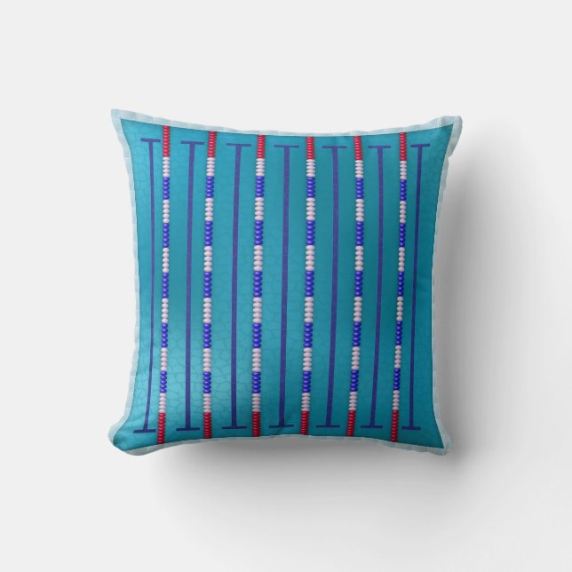 Swimming Pool Swimmer Throw Pillow (Front)