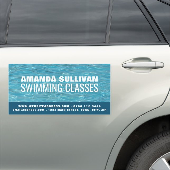 Swimming Pool, Swimming Coach/Classes Car Magnet (In Situ)