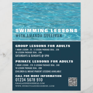 Swimming Pool, Swimming Lesson Advertising Flyer