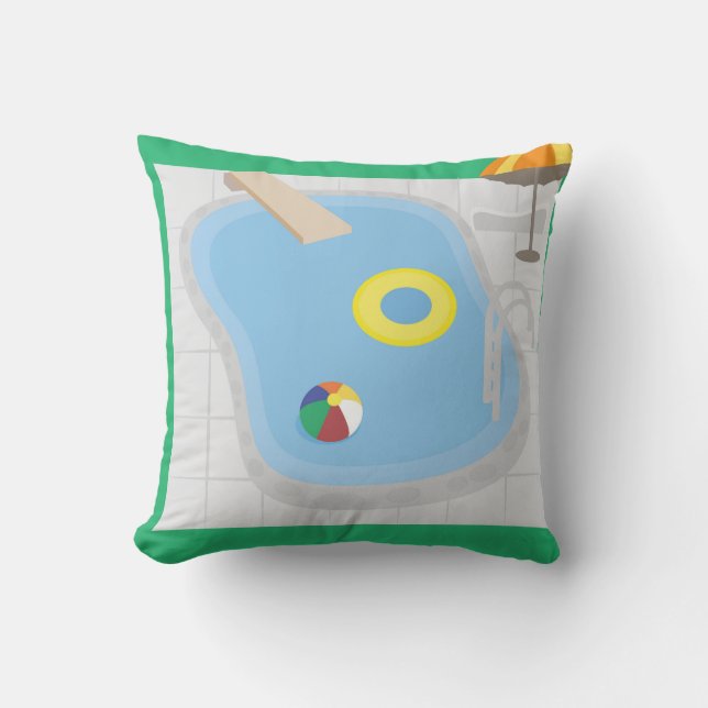 Swimming Pool Throw Pillow (Front)