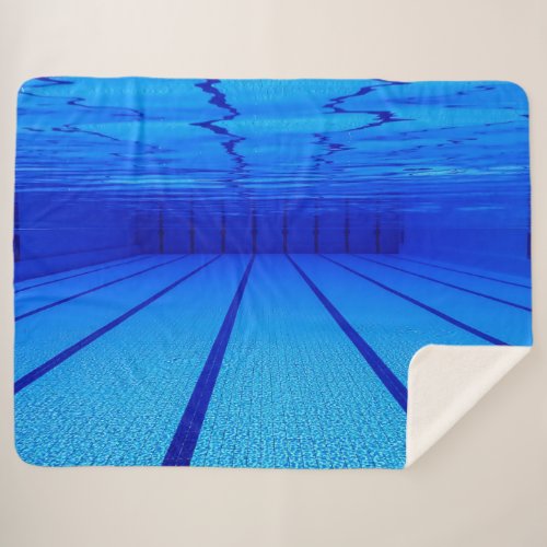 Swimming Pool Underwater Sport Sherpa Blanket