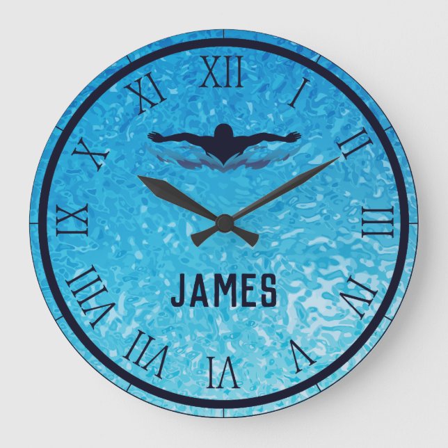 Swimming Pool Water Large Clock (Front)