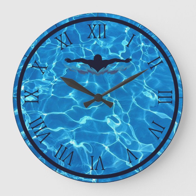Swimming Pool Water Large Clock (Front)