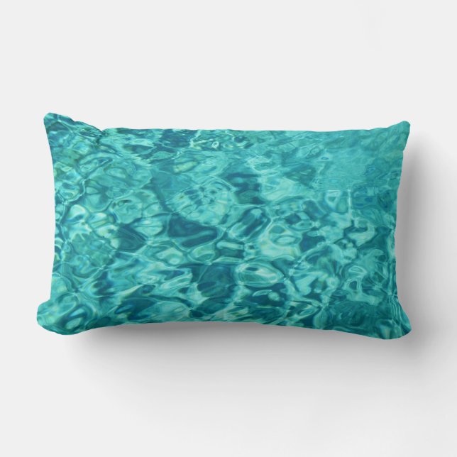 Swimming Pool Water Large Clock Lumbar Pillow (Front)