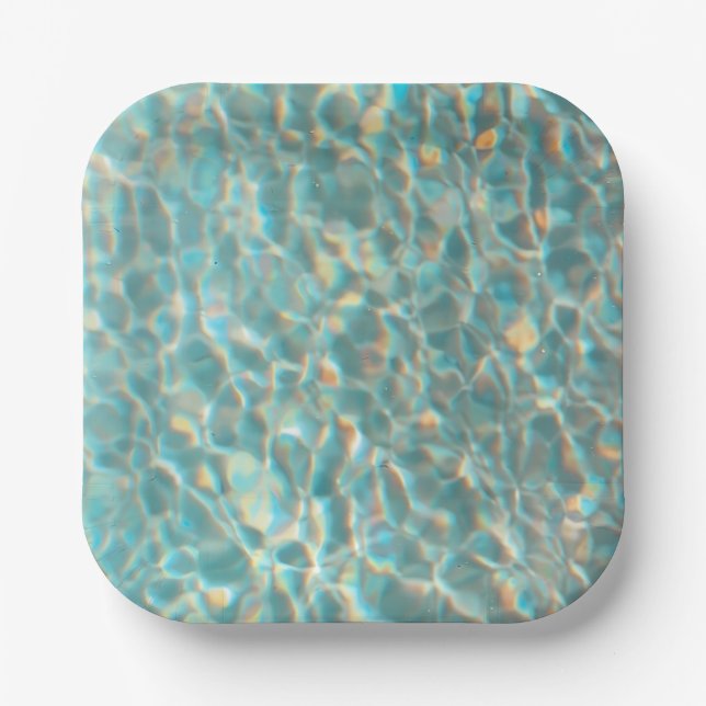 Swimming Pool Water Print Paper Bowl Plates (Front)