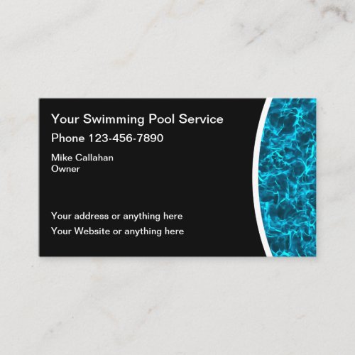 Swimming Pool Water Service Business Card