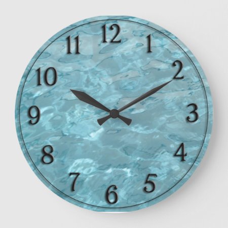 Swimming Pool Water - Summer Fun Abstract Large Clock