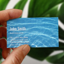 Swimming Pool Water Swim Instructor Business Card