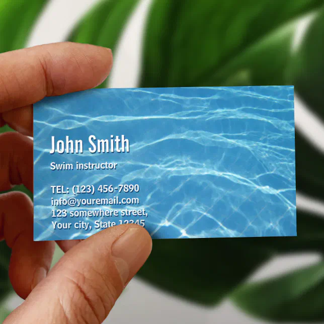 Swimming Pool Water Swim Instructor Business Card | Zazzle