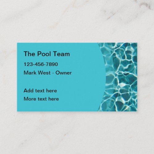 Swimming Pool Water Theme Business Card