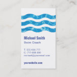 Swimming Pool Waves Swim Coach Business Card at Zazzle