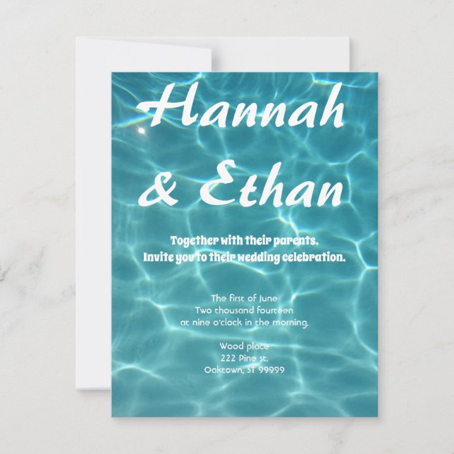Swimming Pool Wedding- Take the plunge Invitation (Front)