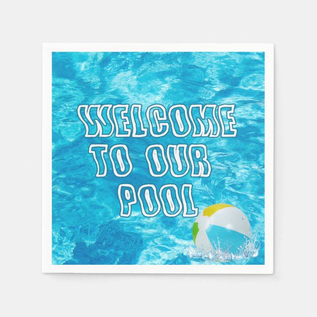 Swimming Pool Welcome Napkins (Front)