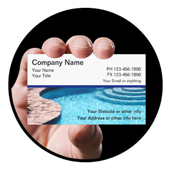 Swimming Pool With Steps And Deck Business Card by Luckyturtle at Zazzle