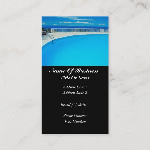 Customizable Swimming Pools Business Card