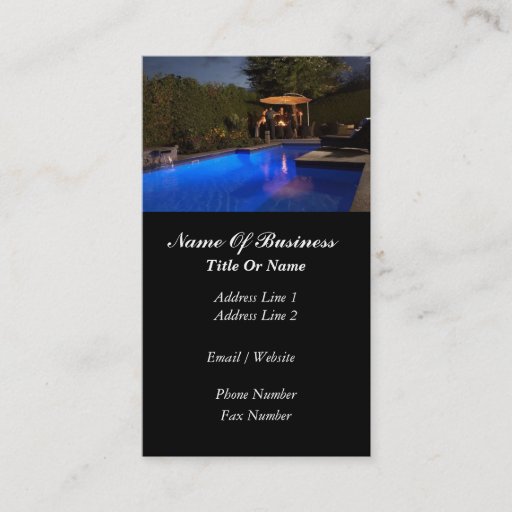 Customizable Swimming Pools Business Card
