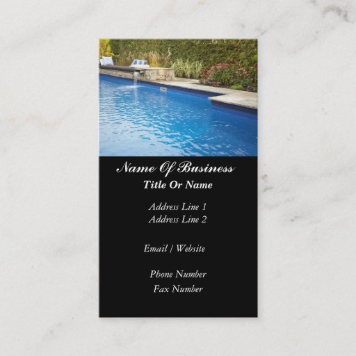Customizable Swimming Pools Business Card