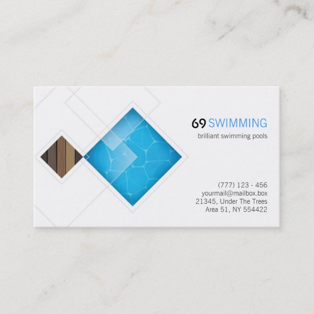 swimming pools business card (Front)