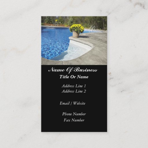 Customizable Swimming Pools Business Card