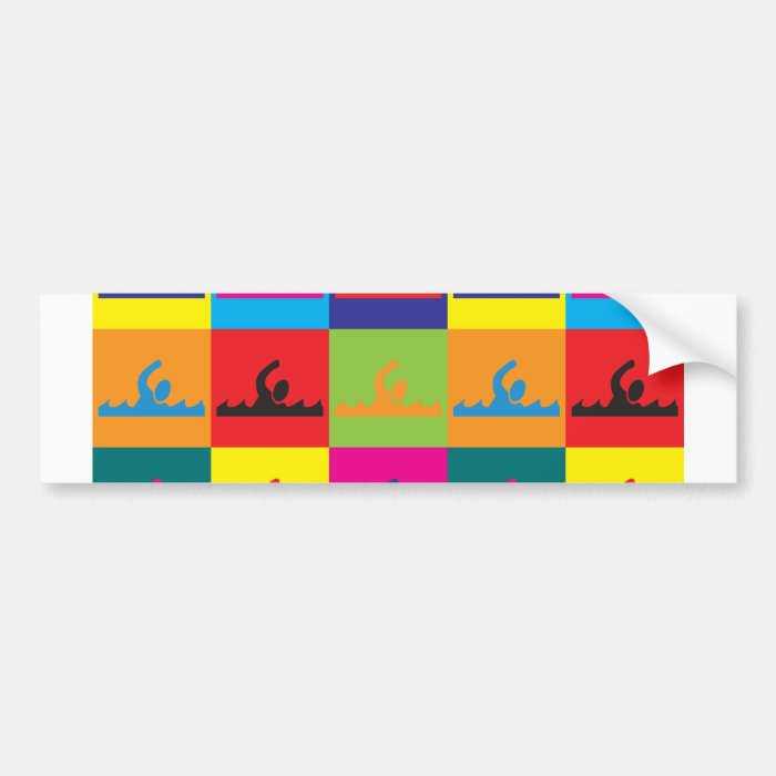 Swimming Pop Art Bumper Stickers