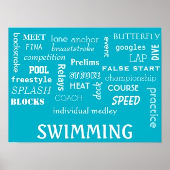 Swimming Poster Motivational!!! by Sidelinedesigns at Zazzle