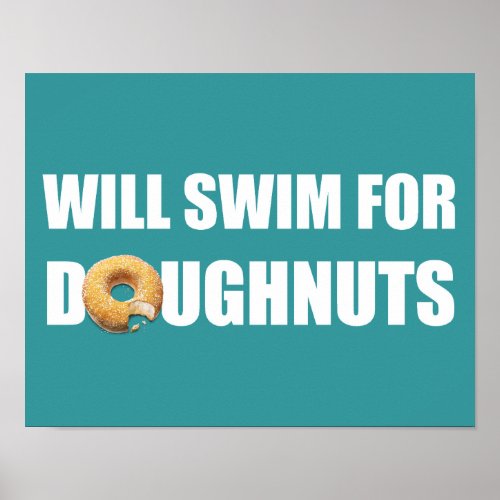 Swimming Poster swim team doughnuts Poster