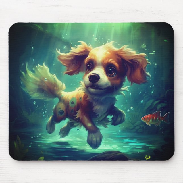 Swimming Puppy Mouse Pad (Front)
