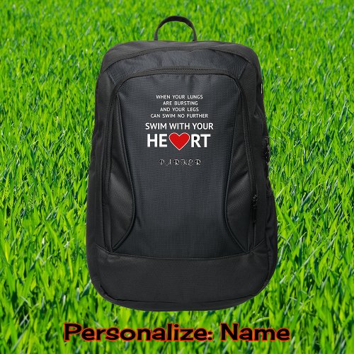 Swimming quote custom name sports port authority backpack