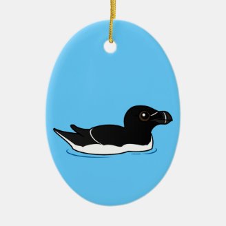 Swimming Razorbill, breeding Oval Ornament