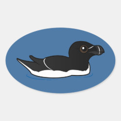 Swimming Razorbill, breeding Oval Sticker