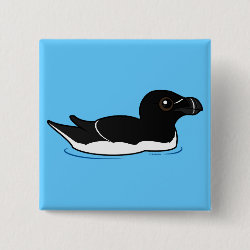 Swimming Razorbill, breeding Square Button